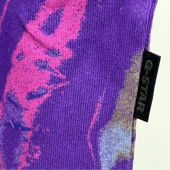 G-Star RAW Printed Boxy Eye Graphic Tee NWT Dark Violet Eye Dye XS - Picture 4 of 9